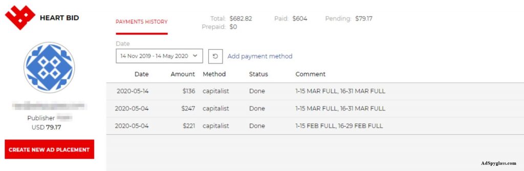 HeartBid payment proof