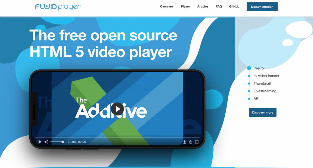 Fully customizable Fluid Player assists the adult tube website owners, giving precise step-by-step instructions. It is a free open-source HTML5 player with easy-to-implement advanced VAST capabilities.