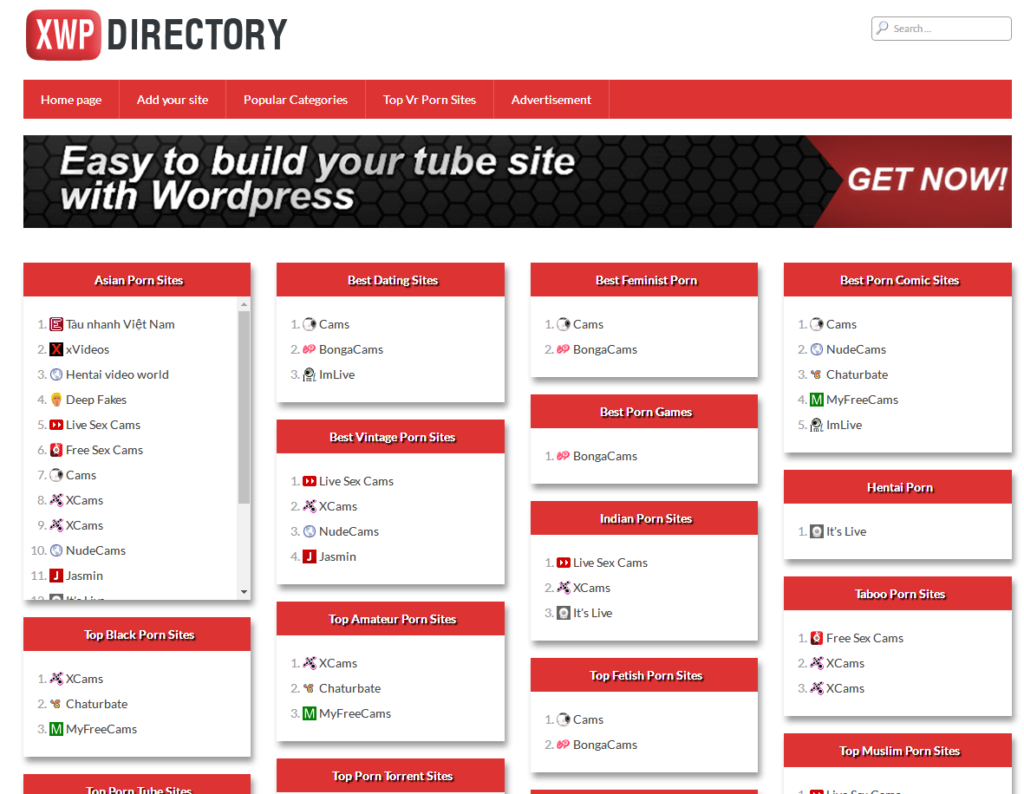The XWP Directory theme does not look like the others. It is a listing directory adult theme that assists in managing directory websites like ThePornDude.